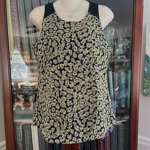 Banana Republic XS Sleeveless Top Chartreuse and Black